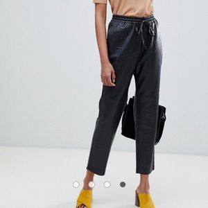 Mango vegan leather joggers